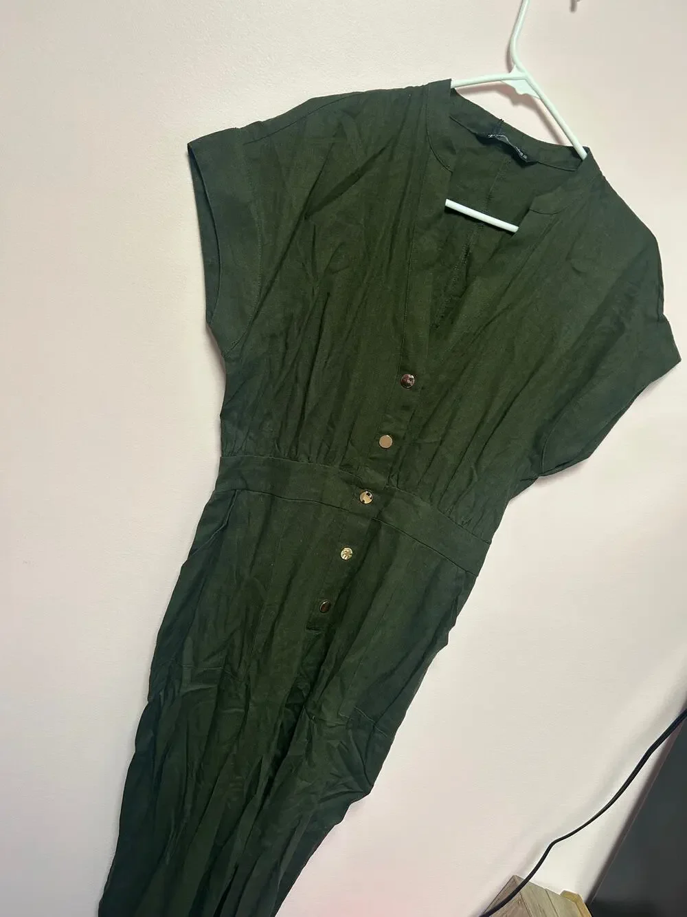 Zara Green Linen Jumpsuit *M*